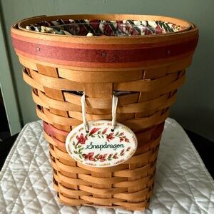 Longaberger Snapdragon Basket - Tan and Red